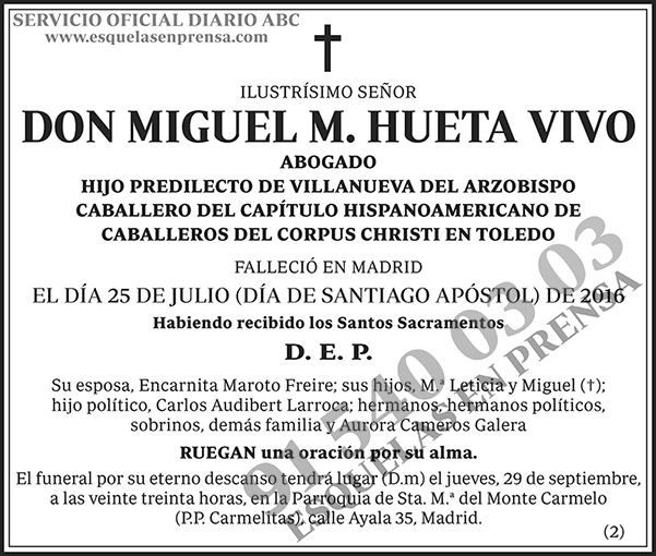 Miguel M. Hueta Vivo